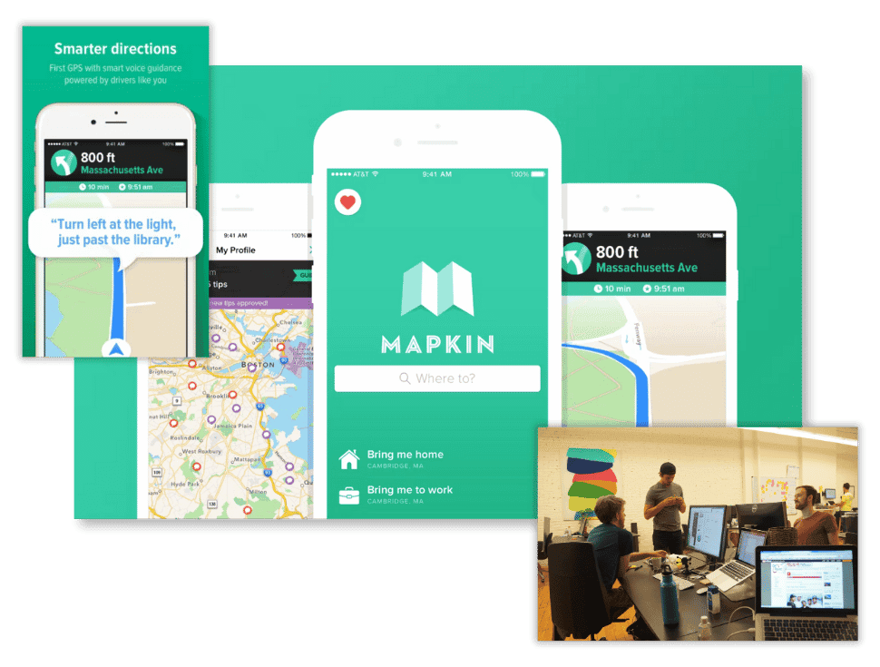 Collage of screenshots from Mapkin