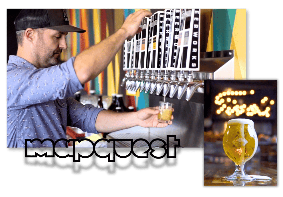 Collage of screenshots from Mapquest